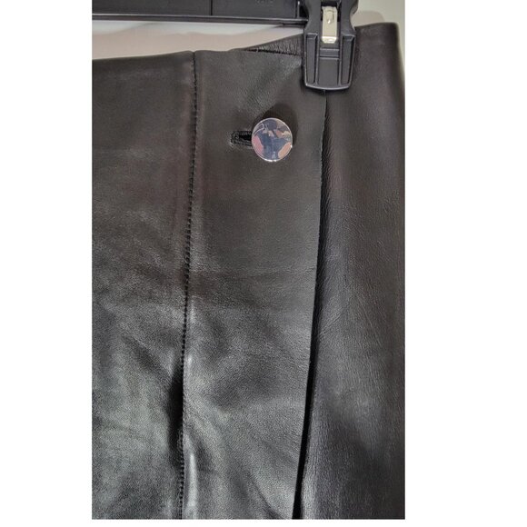 GREY by Jason Wu Genuine Lambskin Leather Pencil Skirt, Black , Womens Size 8 - Picture 4 of 7
